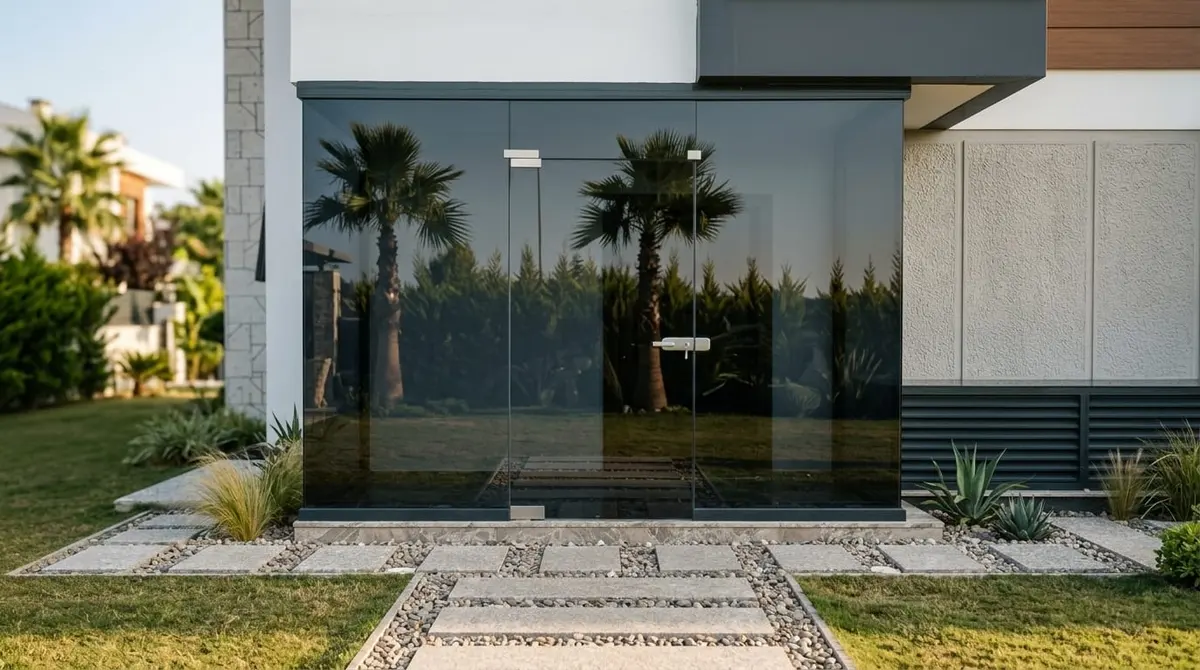 Villa giriş cam oda ön görünüm