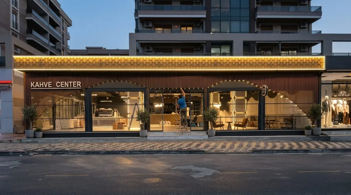 Kahve Center · Cafe Kahve Center cadde boyu geniş cephe