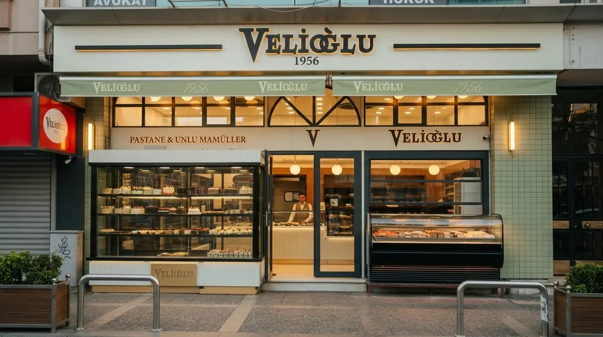 Velioğlu Pastanesi · Pastane Velioğlu ön cephe tam görünüm